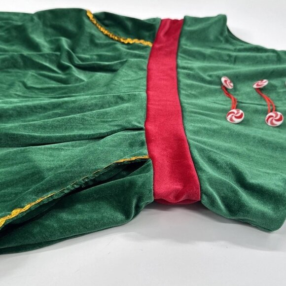 NOBO Christmas Bibs Nutcracker Elf Green Holiday Overalls Jumpsuit Juniors Large - Picture 3 of 10